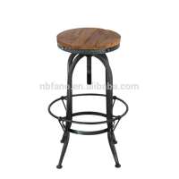 FN-6981 vintage style wood casino bistro coffee bar stool