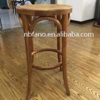 FN-9024 Barstool Industrial Stool antique wood bar stool with rattan seat