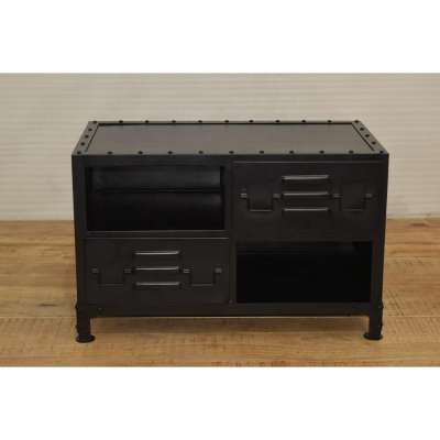 Industrial Vintage Double Drawer Double Shelve Cabinet