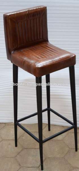 Industrial Leather Bar Chair