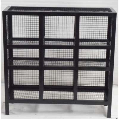 Solid Iron Mesh Industrial Vintage Shoe Rack