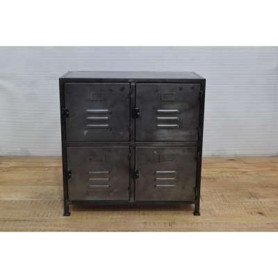 Industrial Vintage Huge Metal Wardrobe Cabinet