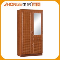 High Level Custom Wooden Bedroom Wardrobe Design With Mirror